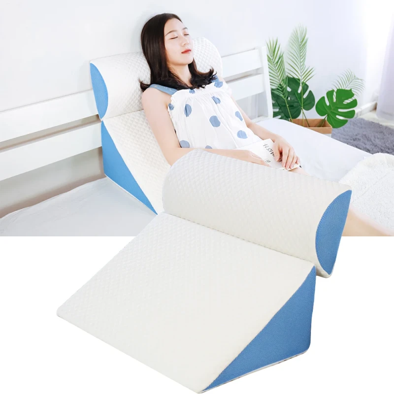 Memory-Foam-Reading-Wedge-Bed-Pillow-Leg-Knee-Pain-Relieve-Back-Support-Orthopedic-Wedge-Pillow