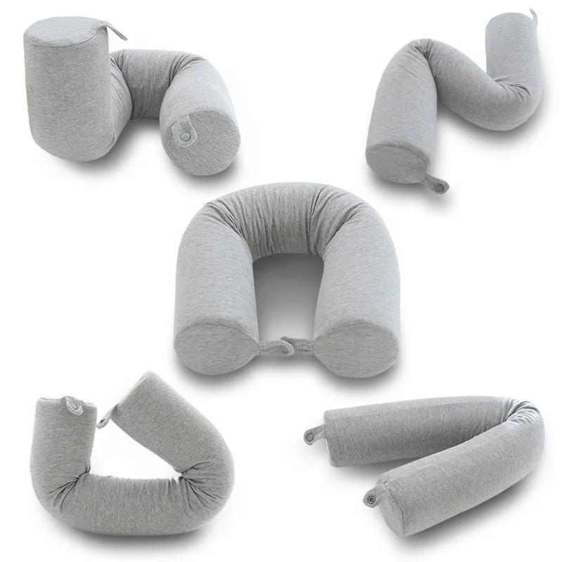 Memory-Foam-Twist-Travel-Pillow-Home-Office-Leg-Back-Cushion-Neck-Support-Airplane-Travel-Flight-Pillow