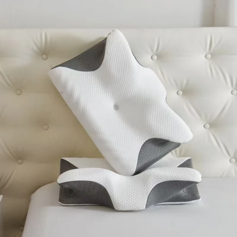 Memory-Foam-Woven-3D-Mesh-Fabric-Cooling-Neck-Support-Pillow-for-Head-Back-Stomach-Sleepers