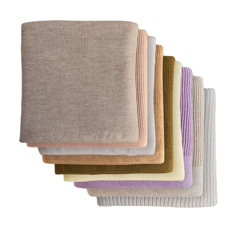Merino-Wool-Soft-Striped-Cozy-Knitted-Cotton-Baby-Blanket-Customized-Size-Bedding-for-Babies-Comfortable-Swaddling