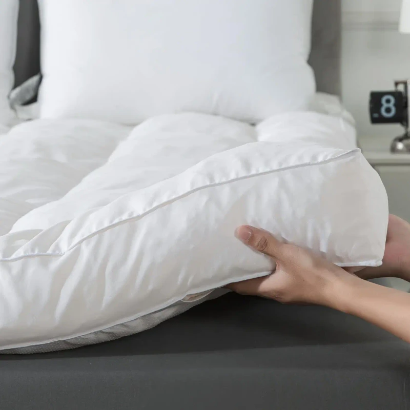 Message-Mattress-Topper-Queen-Size-100-Cotton-Cover-Breathable-Fluffy-Shredded-Memory-Foam-Filled-Mattress-Topper