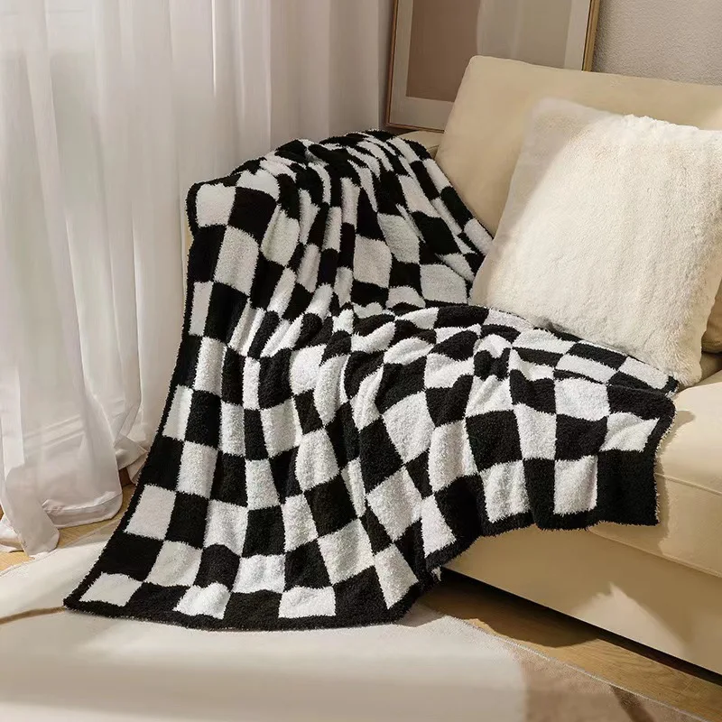 Microfiber-100-Polyester-Soft-Cozy-Warm-Throw-Blanket-Furry-Checkered-Cartoon-Lightweight-for-Couch-Sofa-Chair-Bed-Camping