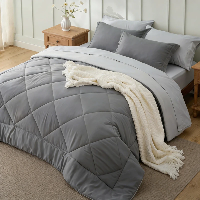Microfiber-All-Seasons-Down-Alternative-Quilted-Comforter-Reversible-Colors-Soft-Premium-1800-Series-Bedding-Comforter