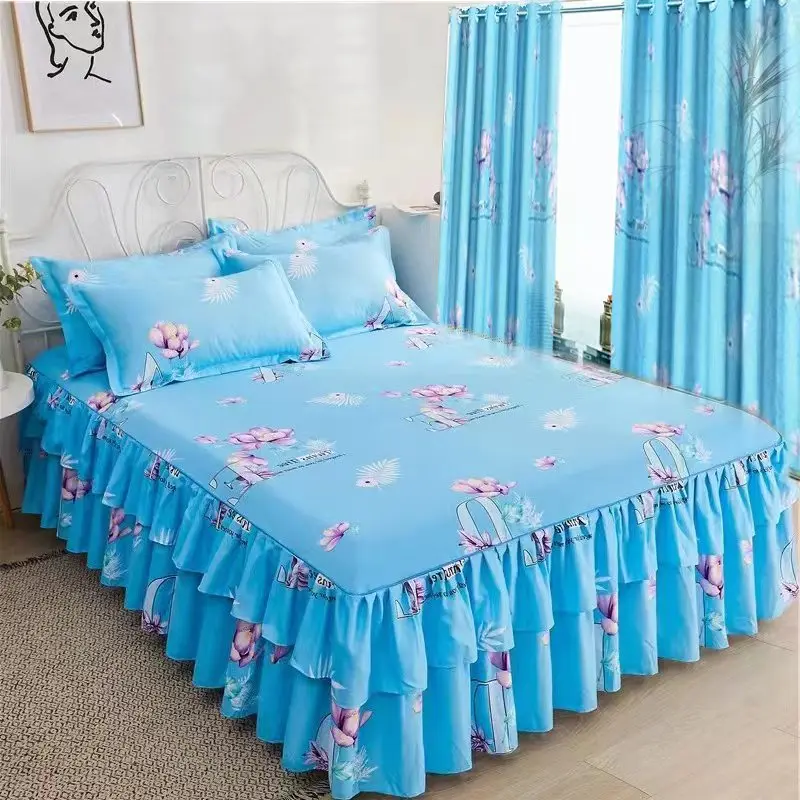 Microfiber-Bedding-Set-with-5-Pieces-Including-King-Size-Curtain-Floral-Embroidered-Pattern-for-Home-Use