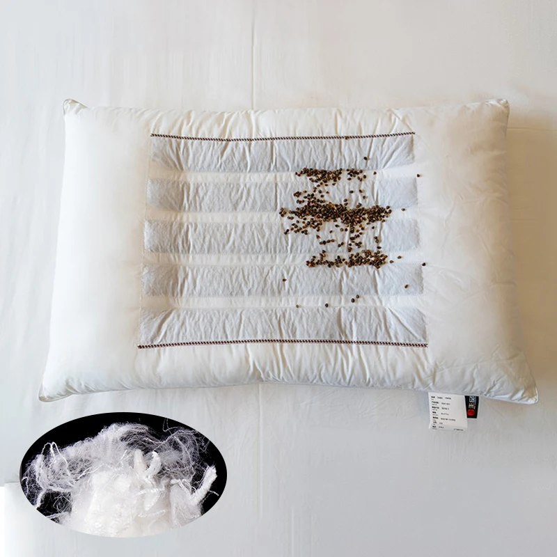 Microfiber-Buckwheat-Fill-Skin-Friendly-Sleep-Aid-Pillow-Antibacterial-Mite-Resistant-Pillow-Insert-for-Home-Hotel