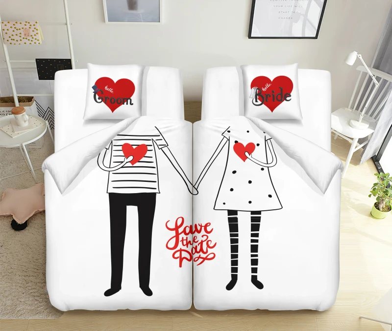 Microfiber-Digital-Printing-Separately-Duvet-Cover-Double-MrMrs-Pattern-Bed-Sheet-Set-Valentines-Day-Bedding-Set