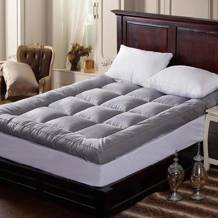 Microfiber-Fabric-Bed-Mattress-Topper-Cotton-Goose-Down-Duck-Feather-Waterproof-Mattress-Protector-Cover-Pad