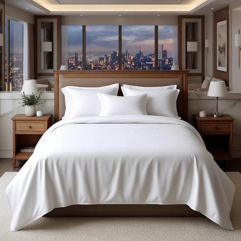 Microfiber-Polyester-Knitted-Breathable-Bedding-Set-with-Fitted-Sheet-Flat-Sheet-for-Wedding-Use
