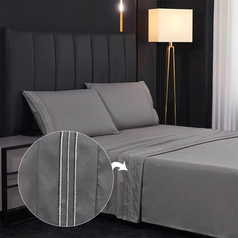 Microfiber-Soft-4-Pieces-Bedding-Sheet-Set-Flat-Sheet-Soft-and-Wrinkle-Free-Fitted-Sheet