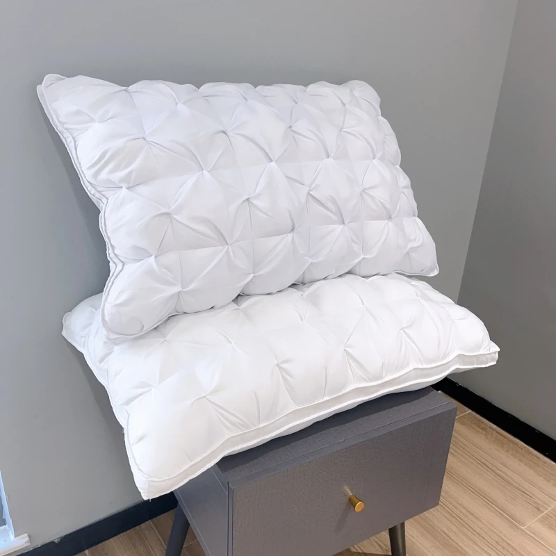 Microfiber-Soft-Bed-Fluffy-Pillow-With-Stitching-Design-For-Hotel-Decorative-And-Nursing-Use-PVC-Filled-Budget-Friendly