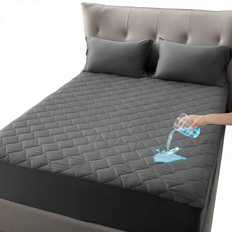 Microfiber-Waterproof-Plain-Mattress-Protector-Pad-Queen-Size-Machine-Washable-Breathable-Topper-Deep-Pockets-All-Season