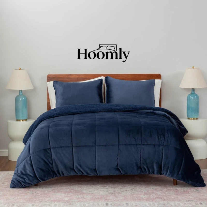 Minimalist-Dark-Blue-Flannel-Fleece-Quilt-Thick-Warm-Ultra-Soft-Plush-Cozy-Reversible-Throw-for-Bed-Couch-Sofa