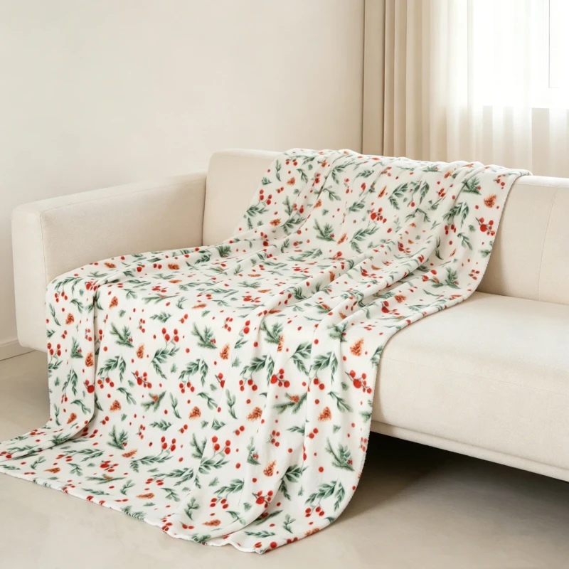 Minimalist-Elegant-Printed-Fleece-Blanket-Double-Sided-Summer-Throw-Lightweight-Polyester-Blanket-Customizable-For-Home-Decor