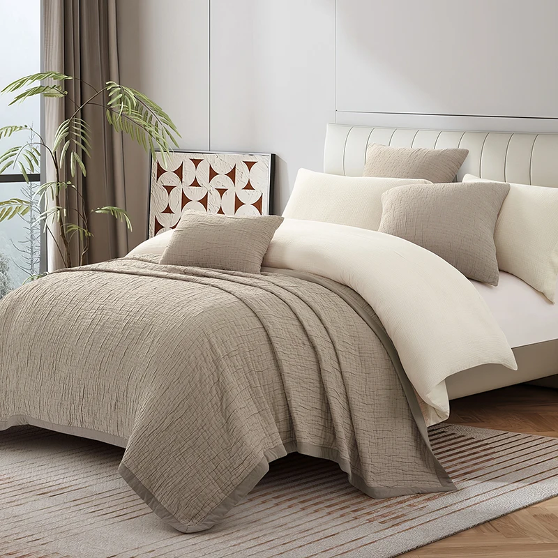 Modern-4pcs-Quilt-Bedspread-Coverlet-Set-Factory-Customized-with-Woven-Texture-All-Home-Textiles-Polyester-Filling-Bedding-Set