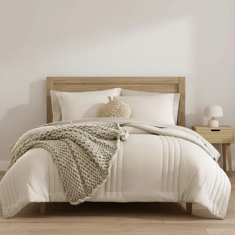 Modern-7-Piece-Queen-Size-Custom-Bedding-Set-All-Seasons-Comforter-Fluffy-Duvet-Cover-Warm-Bag-Solid-Pattern-200TC-Grade