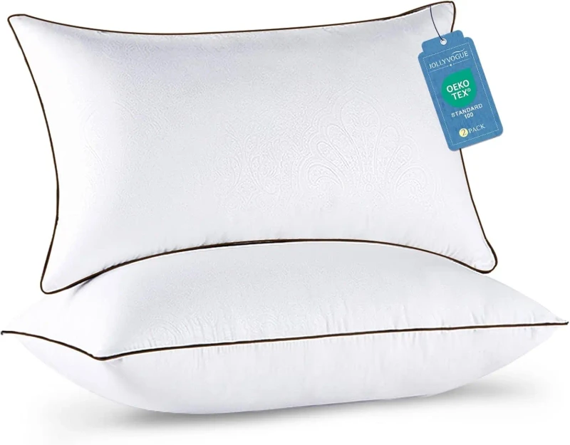 Modern-Anti-Bacteria-Floral-Pattern-Neck-Pillows-Queen-Size-Set-2-for-Bed-Soft-Supportive-Alternative-Filling-for-Side-Back