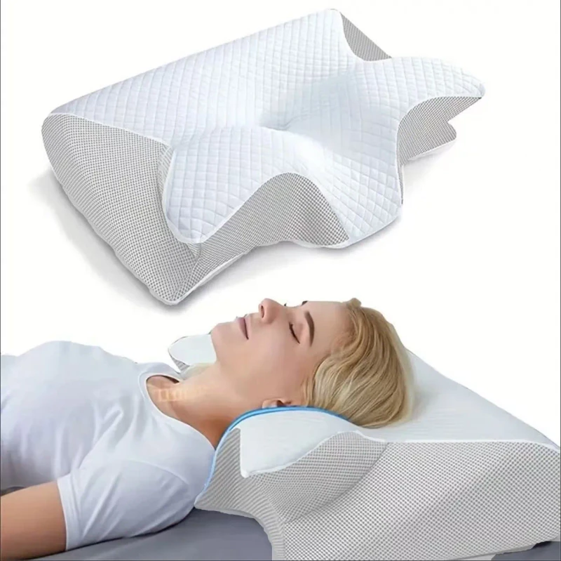 Modern-Butterfly-Shaped-Memory-Foam-Cervical-Spine-Pillow-with-Slow-Rebound-for-Home-and-Hotel-Use