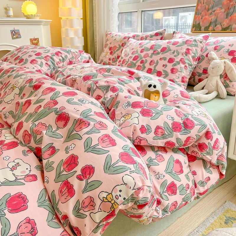 Modern-Childrens-Bedding-Set-100-Cotton-Plain-and-Woven-Patchwork-Pattern-Fitted-Sheet-for-Summer-and-Winter-Use