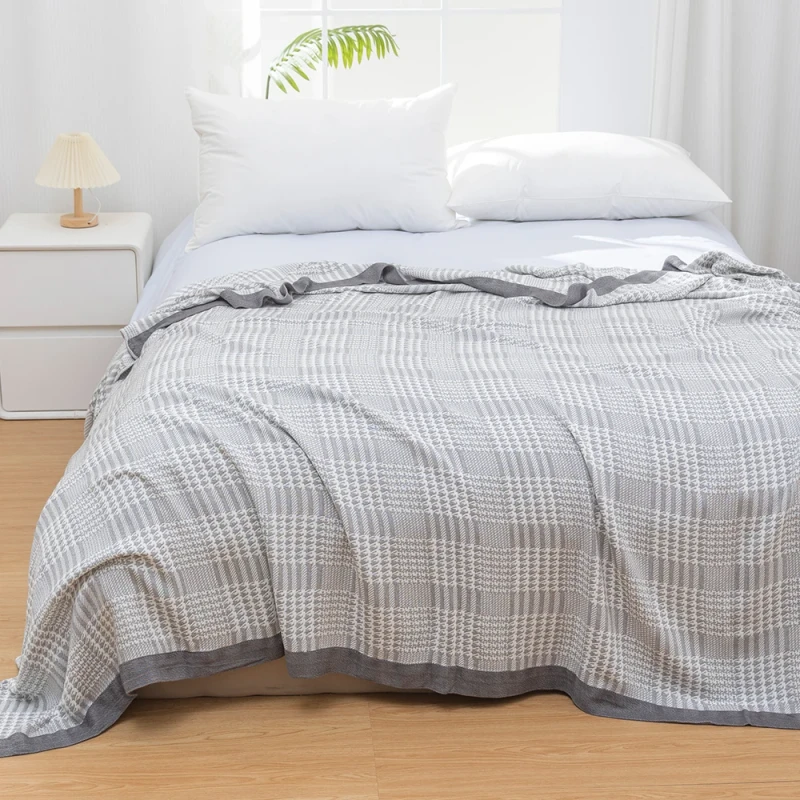 Modern-Classic-Knitted-Summer-Cool-Feeling-Blanket-Houndstooth-Pattern-Lightweight-Soft-Comforter-for-Home-Bed-Sofa