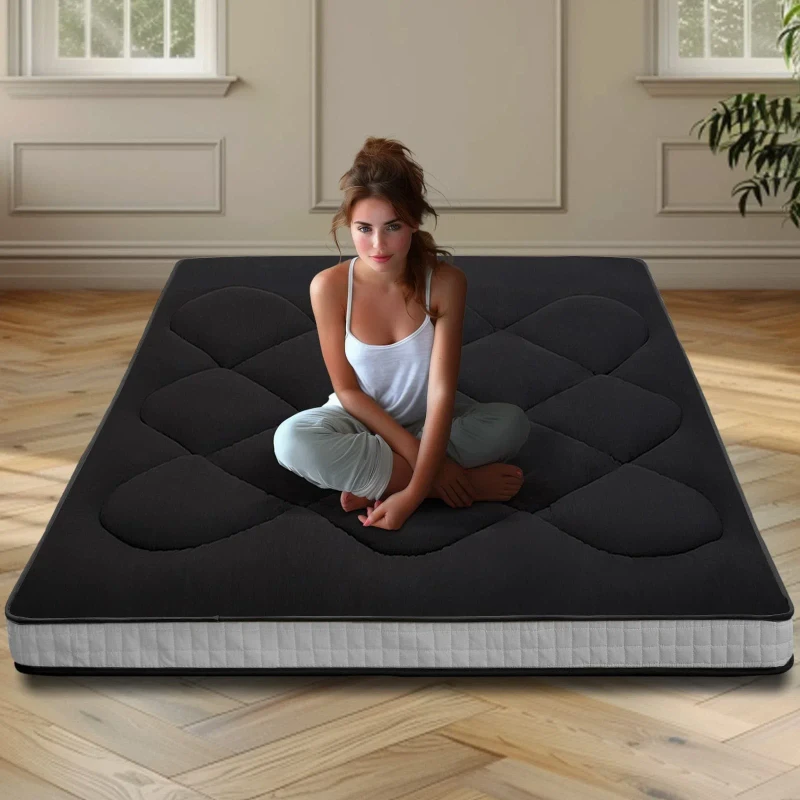 Modern-Comfortable-Twin-Queen-Full-Size-Foldable-Bed-Mattress-Topper-with-Latex-Gel-Memory-Foam-for-Hotel-and-Bedroom