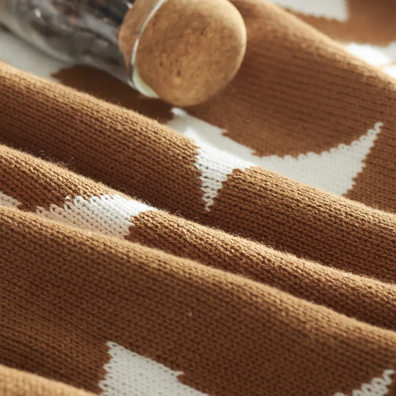 Modern-Custom-Pattern-100-Cotton-Knitted-Throw-Blanket-High-Weight-Thick-Warm-Portable-for-Home-Sofa-Bed
