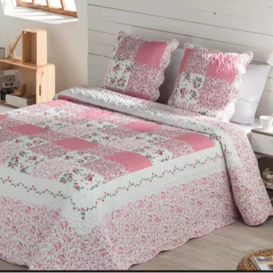 Modern-Design-Flower-Printed-Polyester-Quilts-Set-with-Printed-Bedspread-for-Bedroom-Hotel-Use