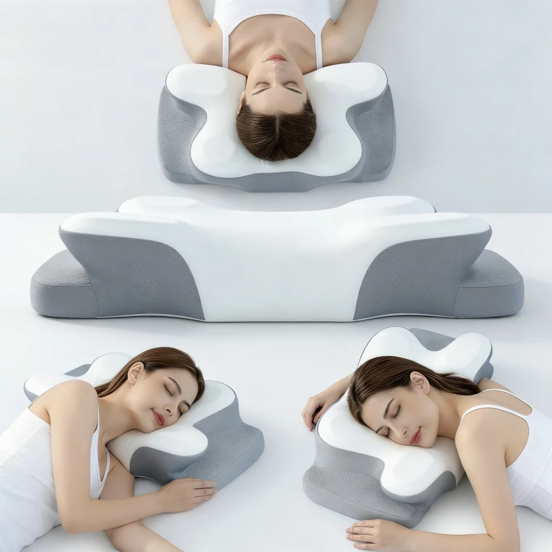 Modern-Ergonomic-Memory-Foam-Pillow-With-Contour-Neck-Support-Odorless-Healthy-Deep-Sleep-Patterned-Plant-Design