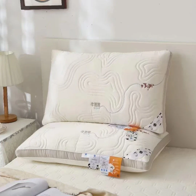 Modern-Ergonomic-Pillow-with-Floating-Design-for-Neck-Support-Breathable-200TC-Fabric-ODM-Customizable-Pillow