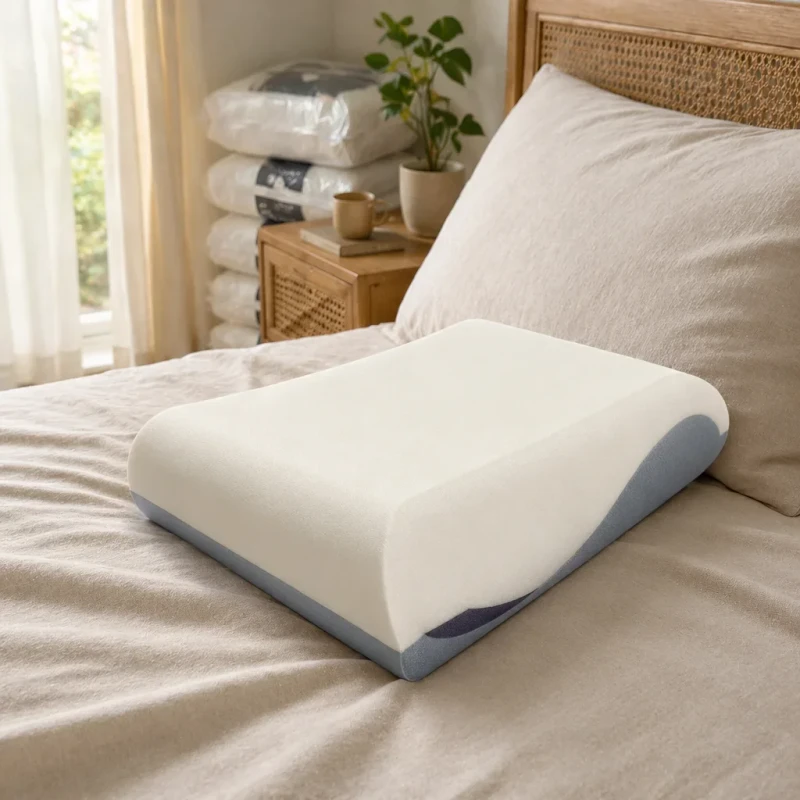 Modern-Home-Bedroom-Memory-Foam-Pillow-3-Layer-Support-Reversible-PU-Massage-Pillow-Neck-Pain-Cervical-Relief