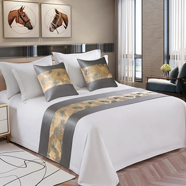 Modern-King-Size-Hotel-Bed-Runner-Decorative-Cushions-Bed-Cover-Skirt-Set