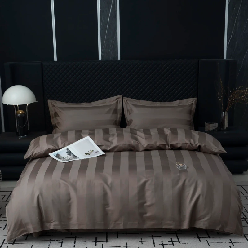 Modern-Luxury-100-Cotton-Sateen-7cm-Stripe-Bedding-Set-Percale-Includes-Flat-Fitted-King-Super-King