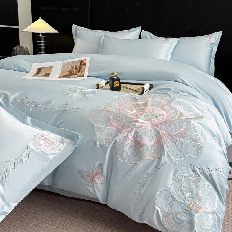 Modern-Luxury-Bedding-Set-Super-King-Size-Premium-Cotton-Butterfly-Design-Bedding-Set-4-Piece-Cotton