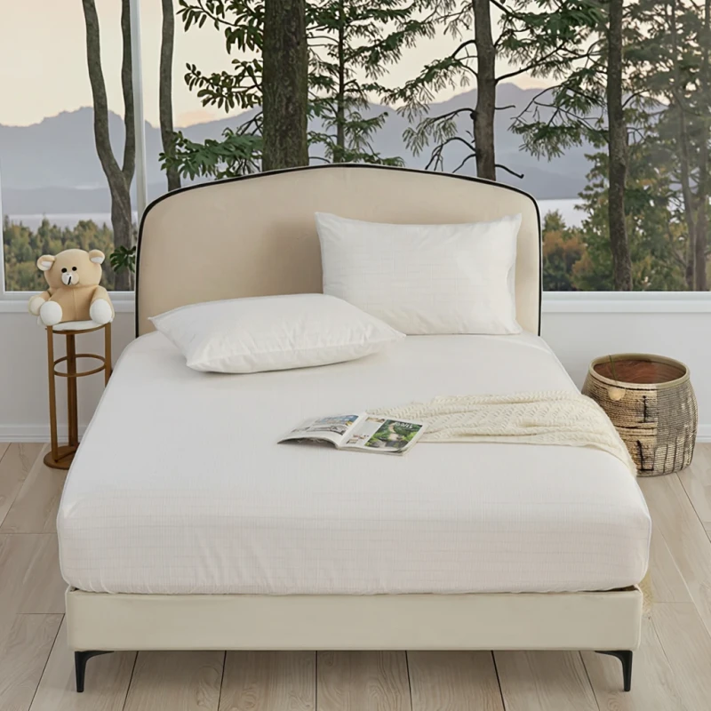 Modern-Minimalist-Skin-friendly-Soft-Bed-Sheet-Made-of-Silver-Fiber-Anti-static-Fabric-for-Earthing-Fitted-Sheet