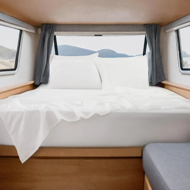 Modern-Motorhome-Bedding-Set-4-Piece-Organic-Cotton-Fitted-Bed-Sheet-Soft-Short-Cooling-Breathable-Secure-Fit-Deep-Pocket