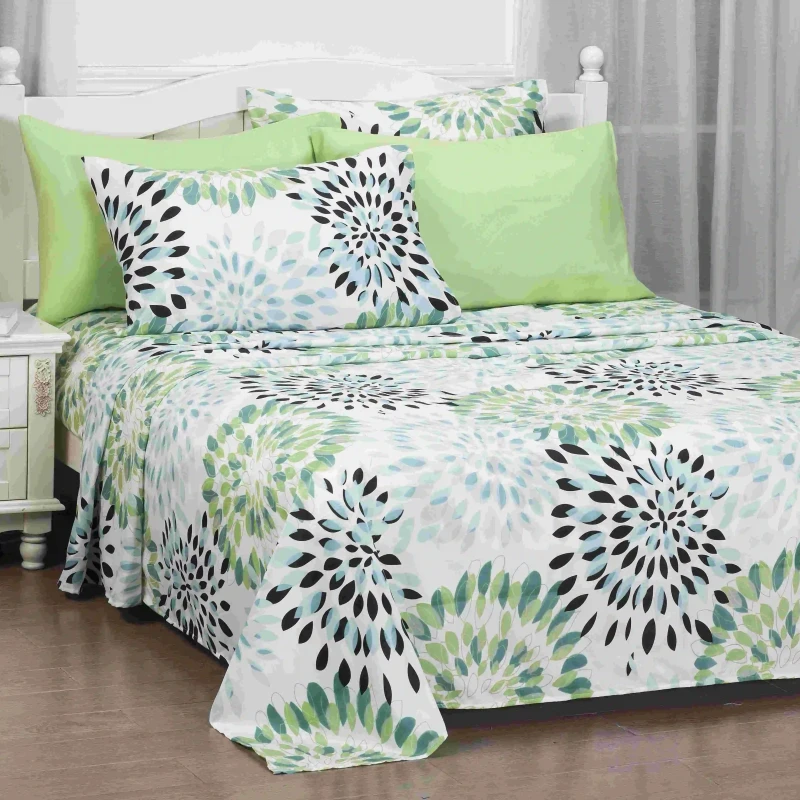 Modern-Pattern-Printed-6PC-Full-Size-Bed-Sheet-Set-1-Flat-1-Fitted-Sheet-4-Polyester-Pillow-Woven-Technique-Bedding-Collection