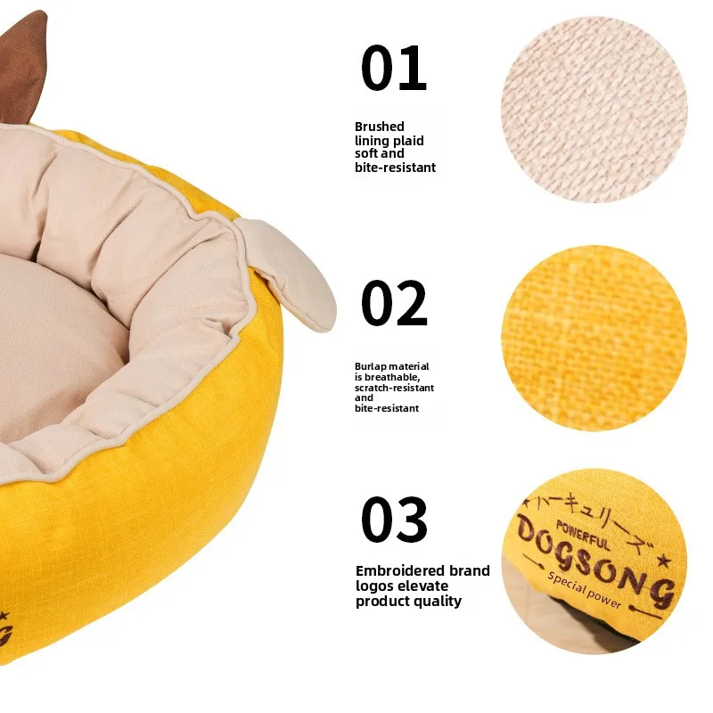 Modern-Pet-Dog-Cat-Bed-Detachable-Washable-Breathable-Warm-Cotton-Linen-All-Seasons-Universal
