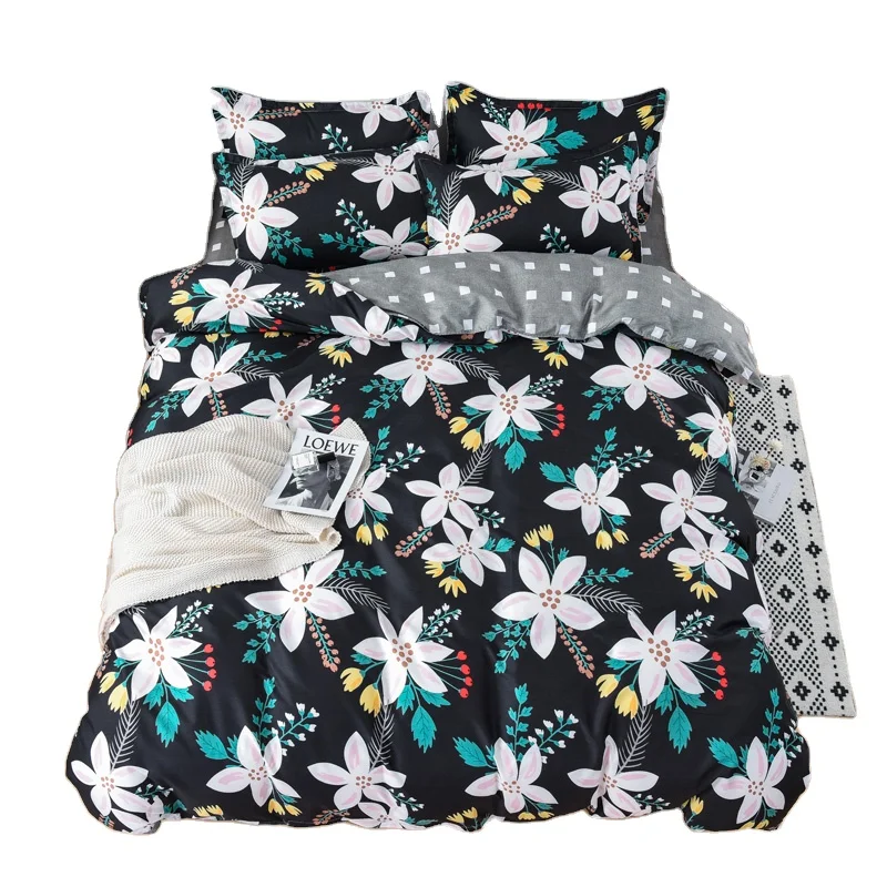 Modern-Plant-Printed-Kids-Room-Baby-Crib-Duvet-Cover-Bedding-Set-with-Microfiber-Fitted-Sheet-and-Pillowcase-All-Season