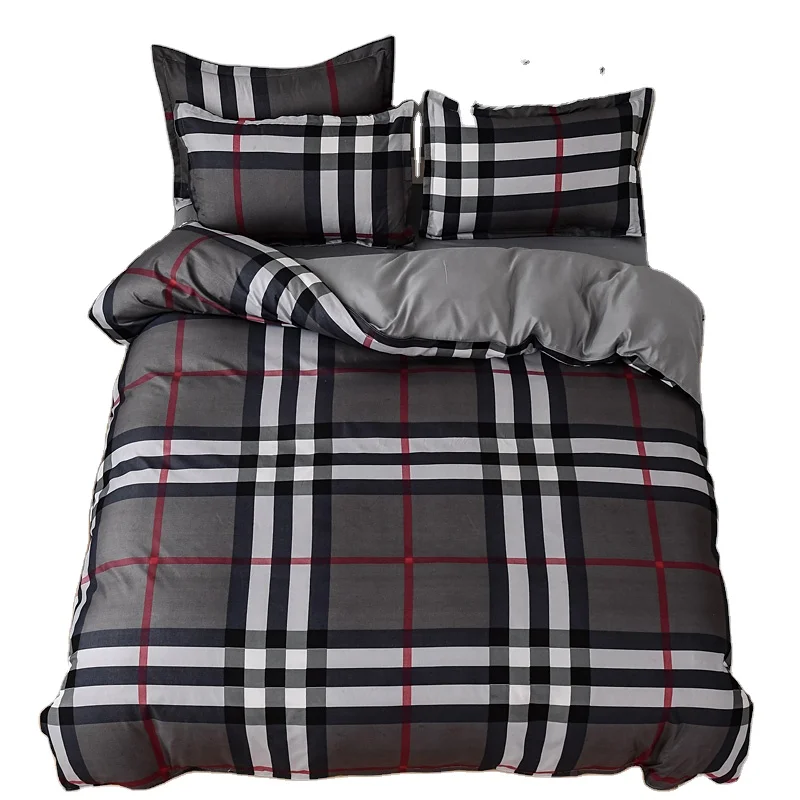 Modern-Printed-Microfiber-200TC-All-Season-Bed-Flat-Fitted-Sheet-Duvet-Cover-Bedding-Set
