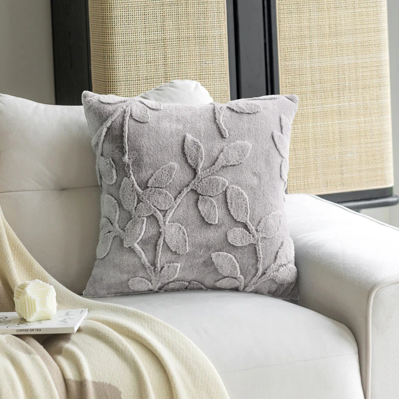 Modern-Square-Floral-Plush-Jacquard-Customizable-Throw-Pillows-and-Pillowcases-for-Home-and-Hotel-Use-Washable