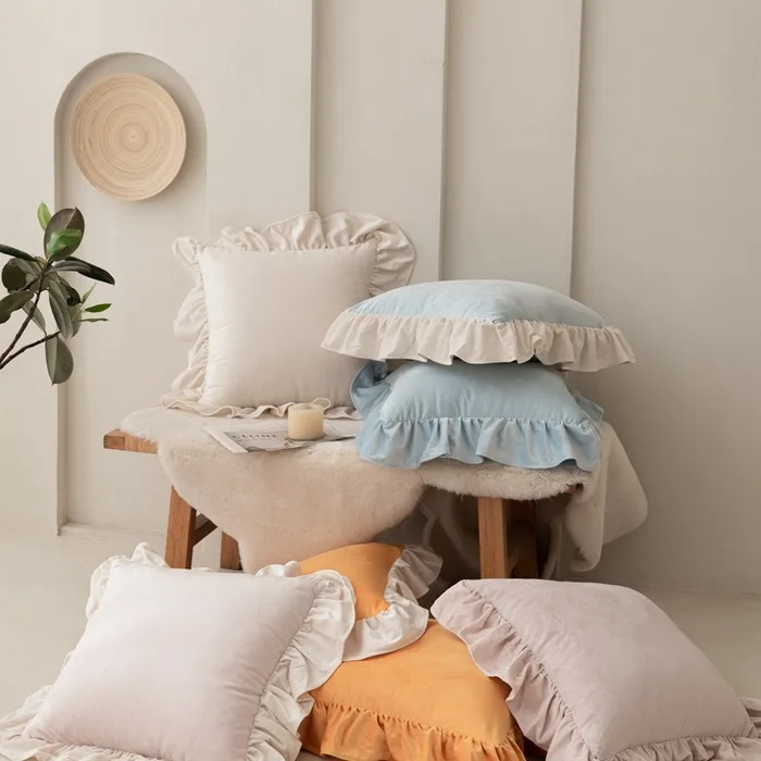 Modern-Square-Woven-Throw-Pillow-in-Solid-Color-Dutch-Velvet-with-Fringes-Home-Decor