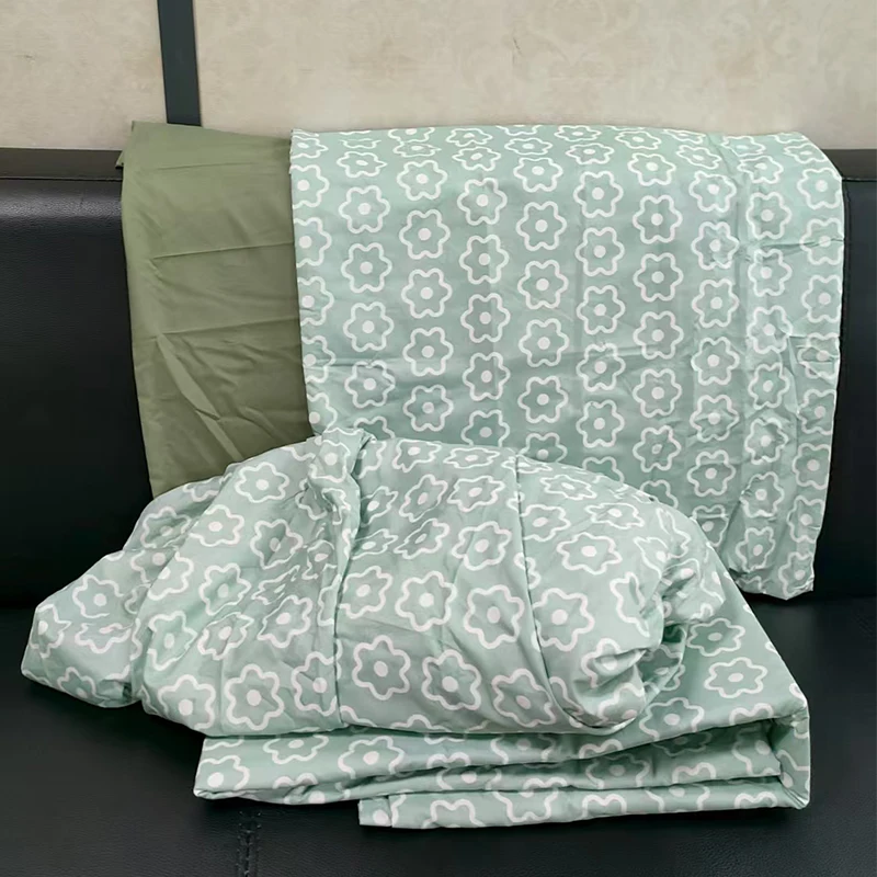 Modern-Style-King-Size-Cartoon-Printed-Plant-PVC-500TC-Polyester-Cotton-Customizable-Flat-Bed-Sheet-Set-4pcs-Quilt-Cover-Home