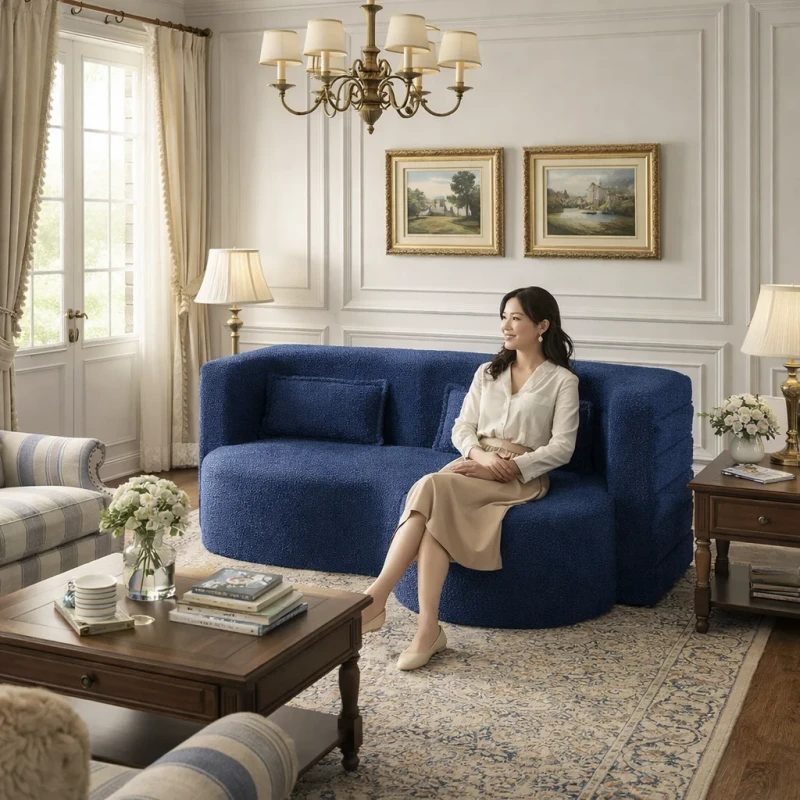 Modular-Convertible-Beige-Tufted-Sofa-Bed-Corduroy-Fabric-Metal-Frame-Sofa-Bed-Foldable-Reclining-Sponge-Filled-Apartment-Sofa