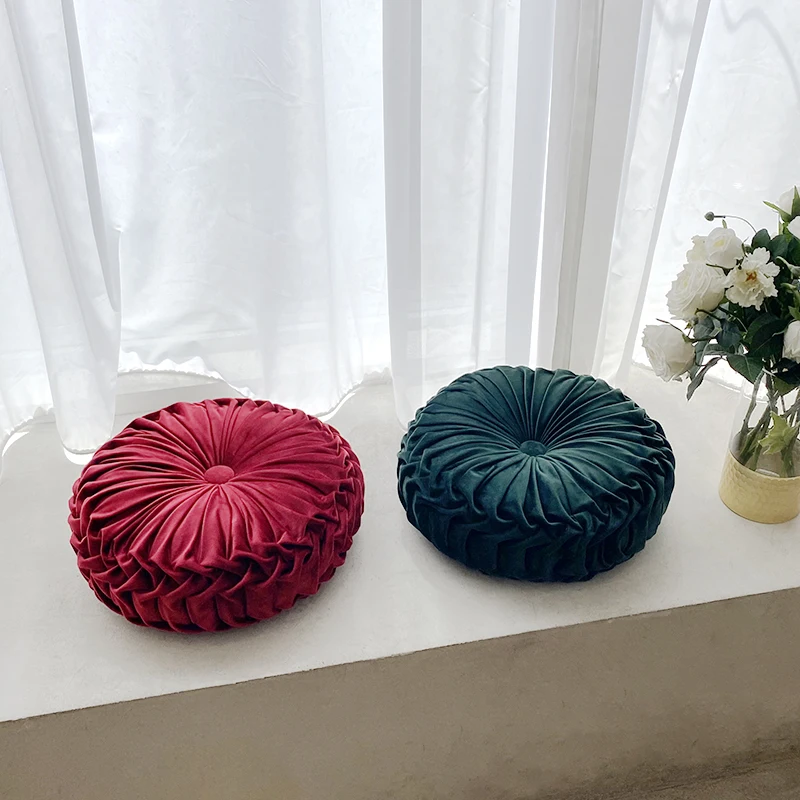 Moroccan-Cushion-Throw-Pillow-Home-Decor-Soft-Velvet-Round-Cushion