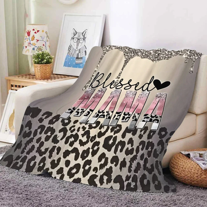 Mothers-Day-Custom-Leopard-Print-Blessed-MAMA-Flower-Glitter-Drip-Mom-Floral-Soft-Cozy-Wearable-Throw-Blanket-for-Gift
