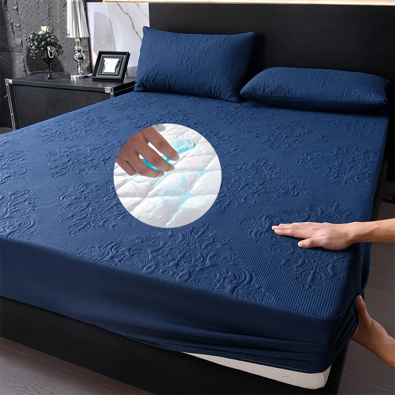 Much-Safer-Waterproof-Polyester-Quilt-Mattress-Covers-Protectors-Bed-Bug-Proof-Solid-Bed-Fitted-Sheet-Folded-Design-Bedroom