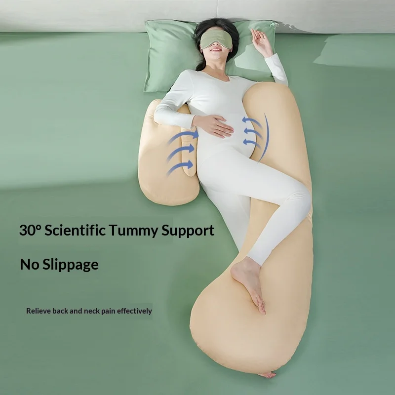 Multi-Functional-Full-Body-Cotton-Pregnancy-Pillow-Ergonomic-Design-Maternity-Support-Relieving-Back-Belly