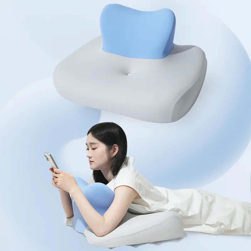 Multi-Sleeping-Position-Cervical-Memory-Foam-Pillow-Ergonomic-Neck-Back-Support-Cushion-with-Phone-Tablet-Stand-for-Office