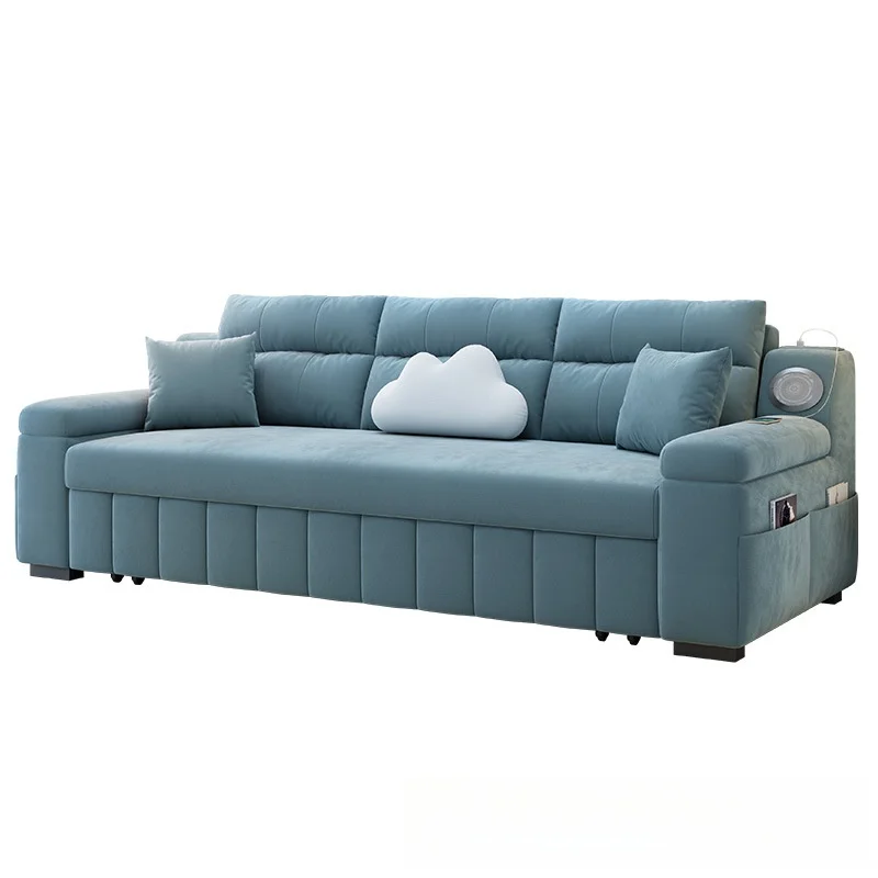 Multifunctional-Cream-Coloured-Velvet-Sofa-Bed-Modern-New-Design-Removable-Covers-Suitable-for-Home-and-Office-Use