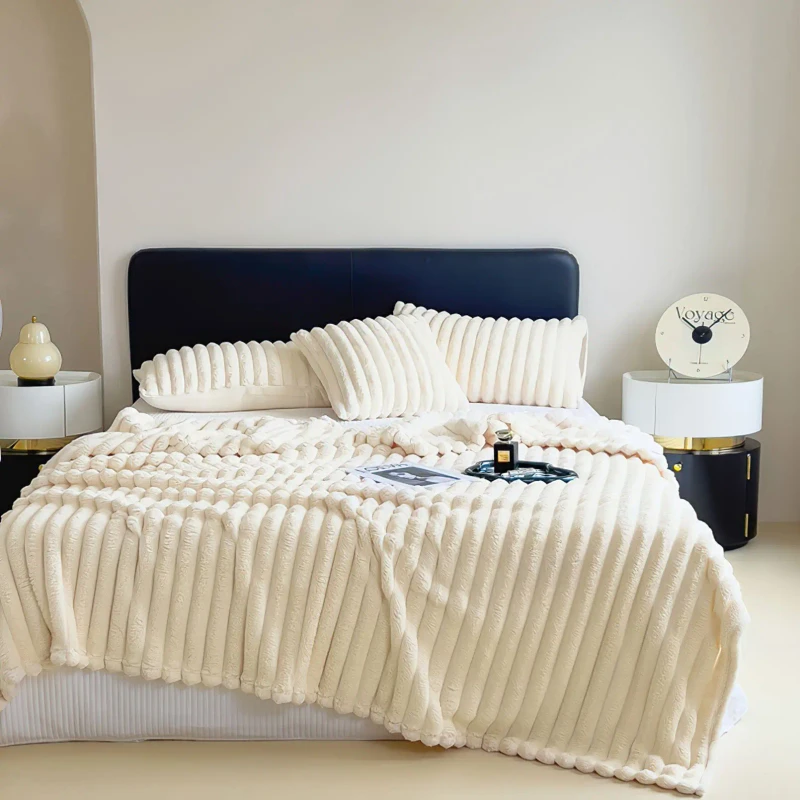 Multifunctional-Winter-Quilt-Wide-Striped-Stitch-Thicken-Knitted-Blanket-for-Bed-Nap-Pet-Can-Be-Bed-Sheet-Cover-for-Airplanes