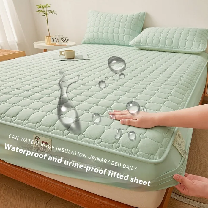 Multiple-Colors-Quilted-Mattress-Cover-3-Pieces-Bed-Sheet-Set-Waterproof-Mattress-Protector-with-Pillowcases